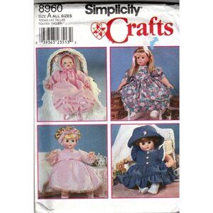 Simplicity Crafts 8960 Doll Clothing Pattern For 18" Dolls Dresses‎ Accessories